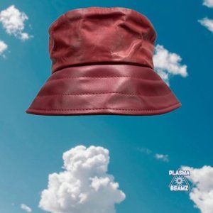 Retro 90’s Red Leather Bucket Hat OSFA
